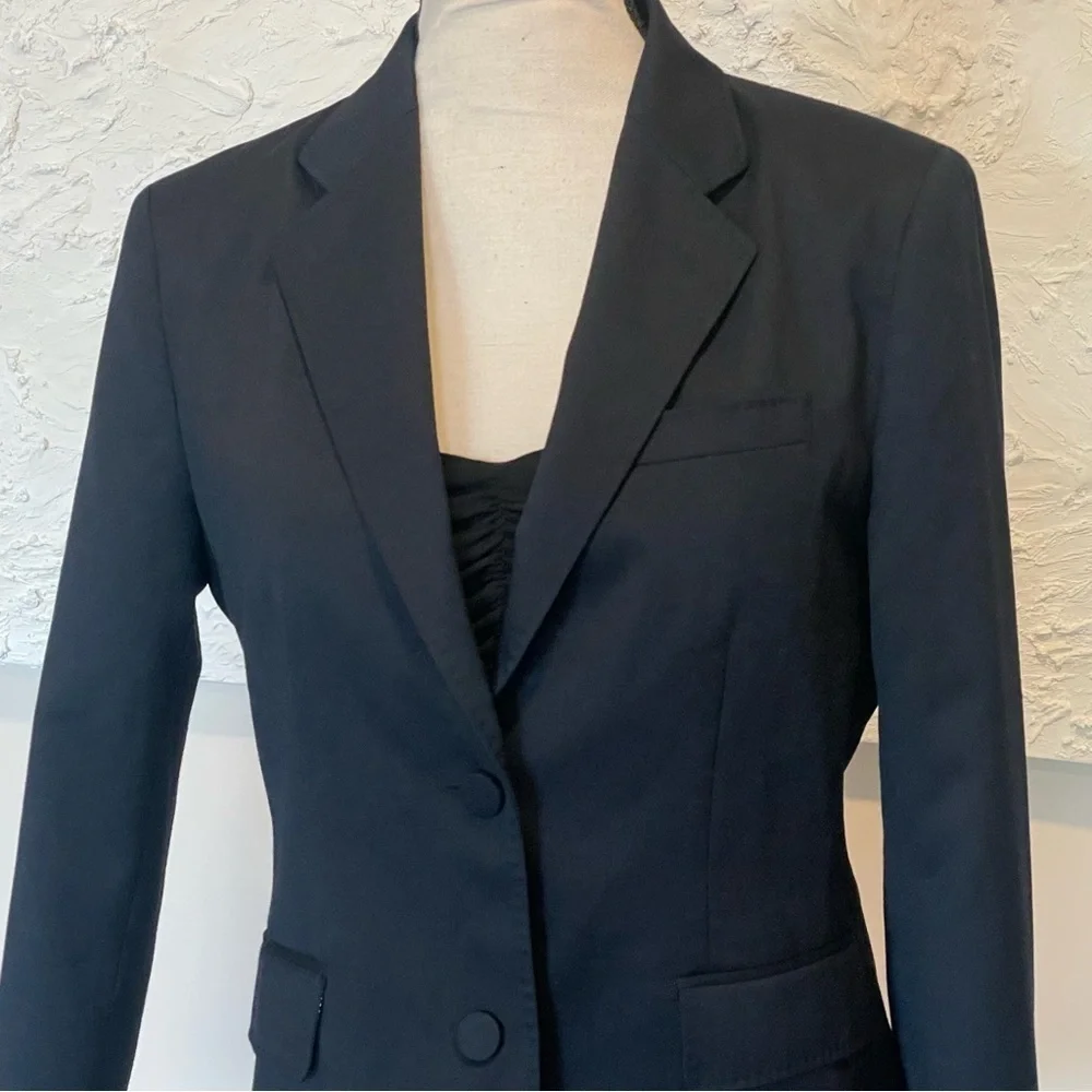 Uniqlo Ines De La Fressange Paris Womens Blazer Navy Blue Wool Blend Sz S